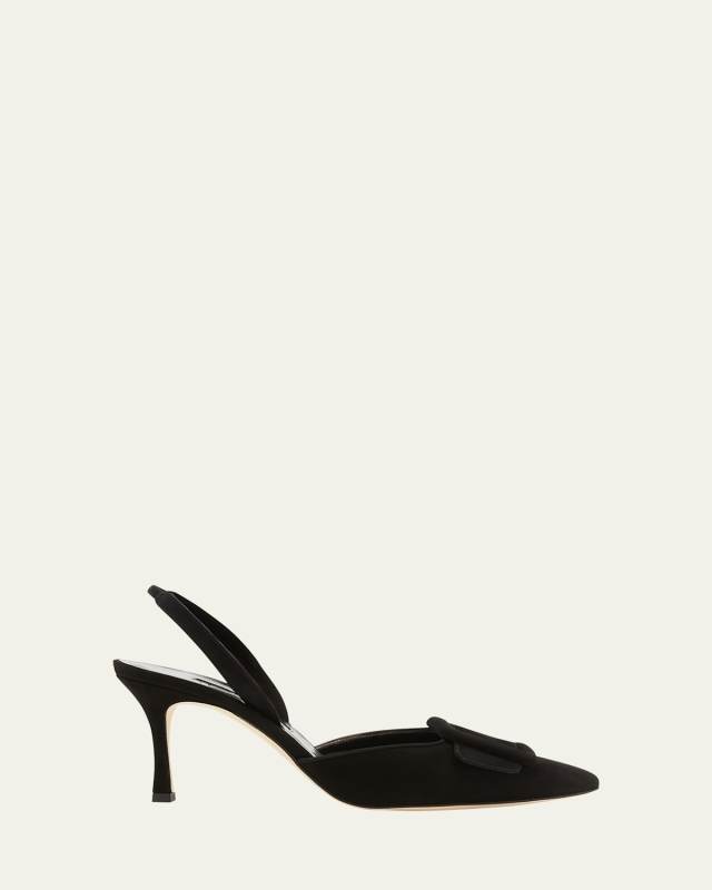 Maysli Suede Buckle Halter Pumps